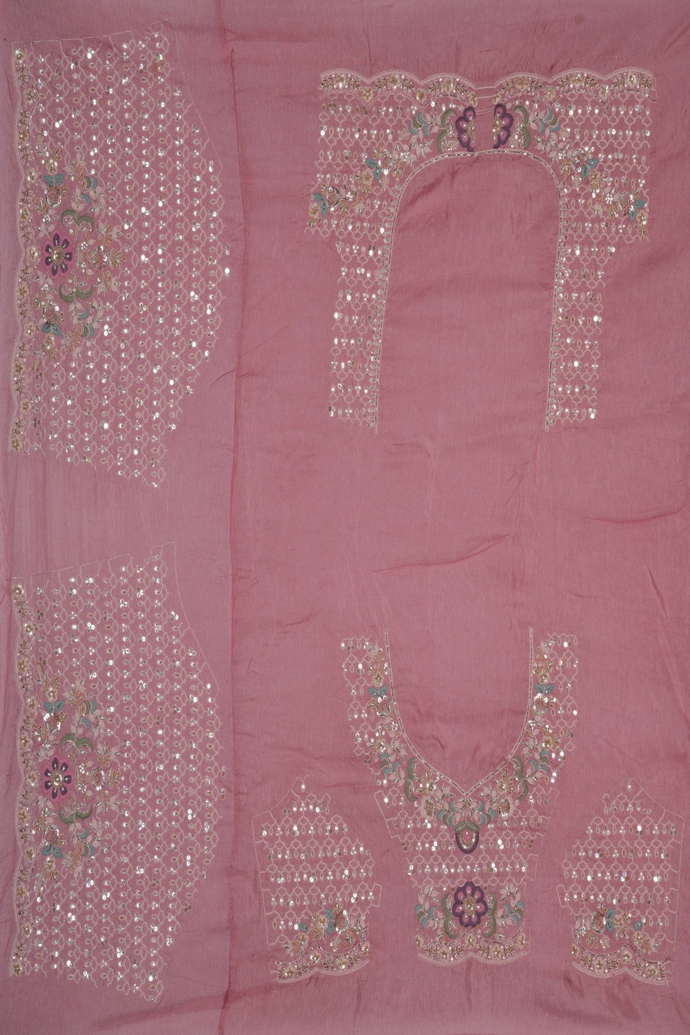 A Self-Jacquard Tissue Embroidery Saree