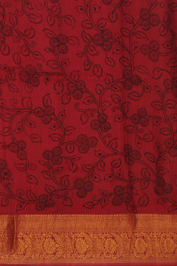 Image of Kalamkari Blue Saree