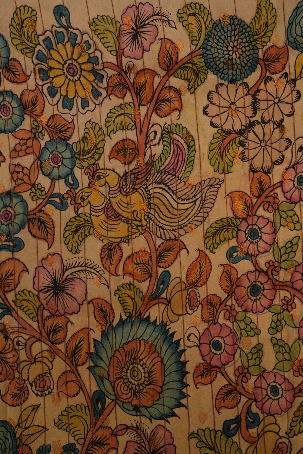 Kalamkari Yellow Saree