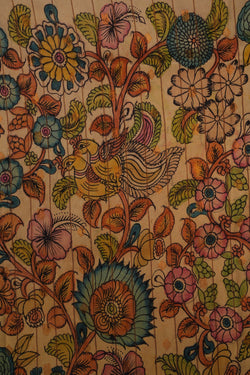 Image of Kalamkari Yellow Saree