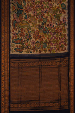 Image of Kalamkari Yellow Saree