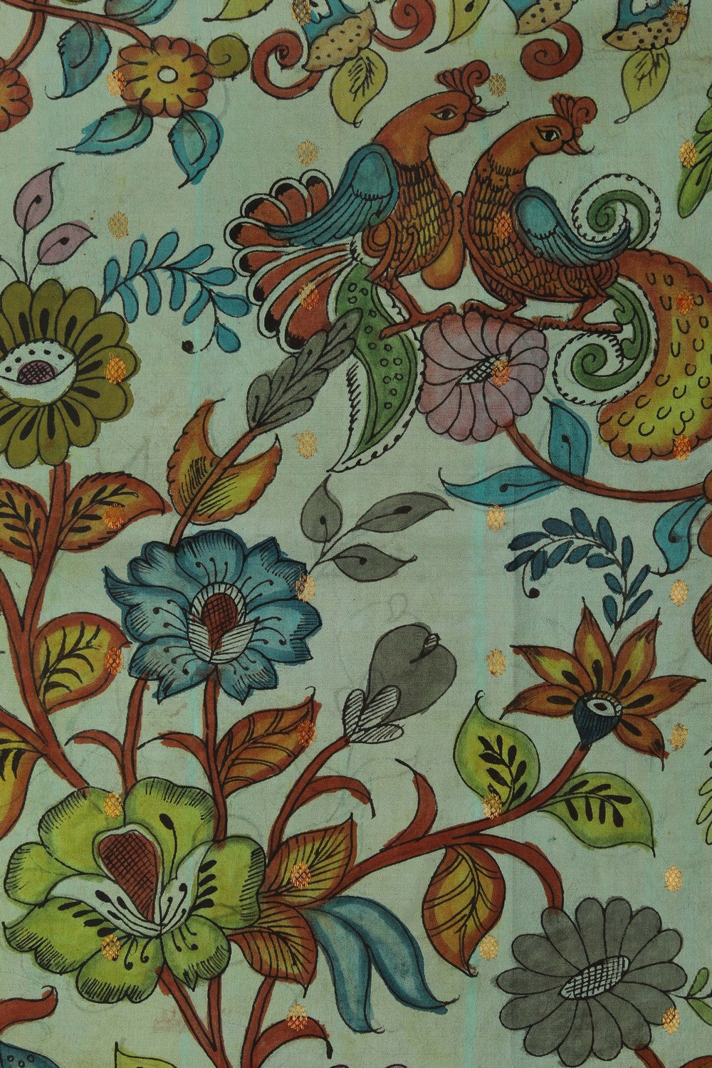 Image of Kalamkari Sea Green Saree