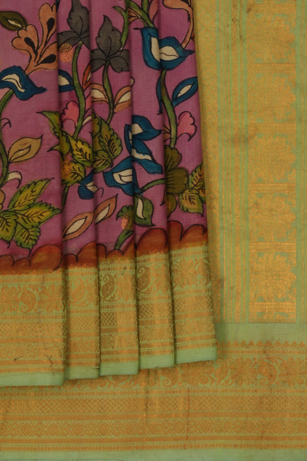 Kalamkari Pink Saree