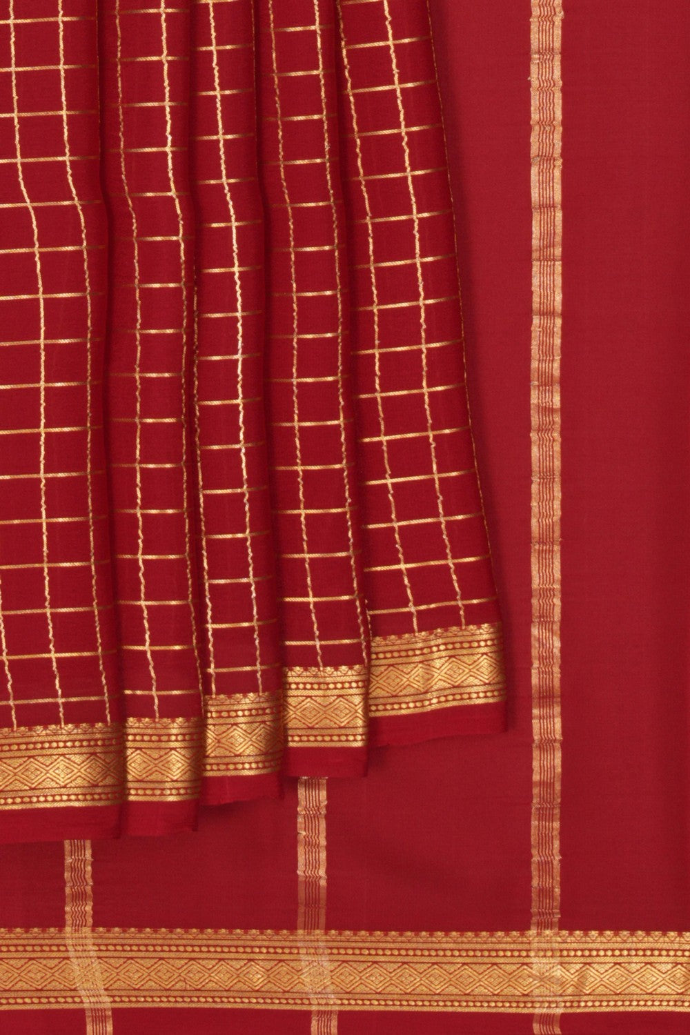 Mysore Binny Crepe Silk Red Saree