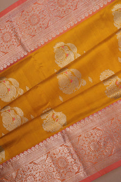 Image of Venkatagiri Silk Mustard Saree