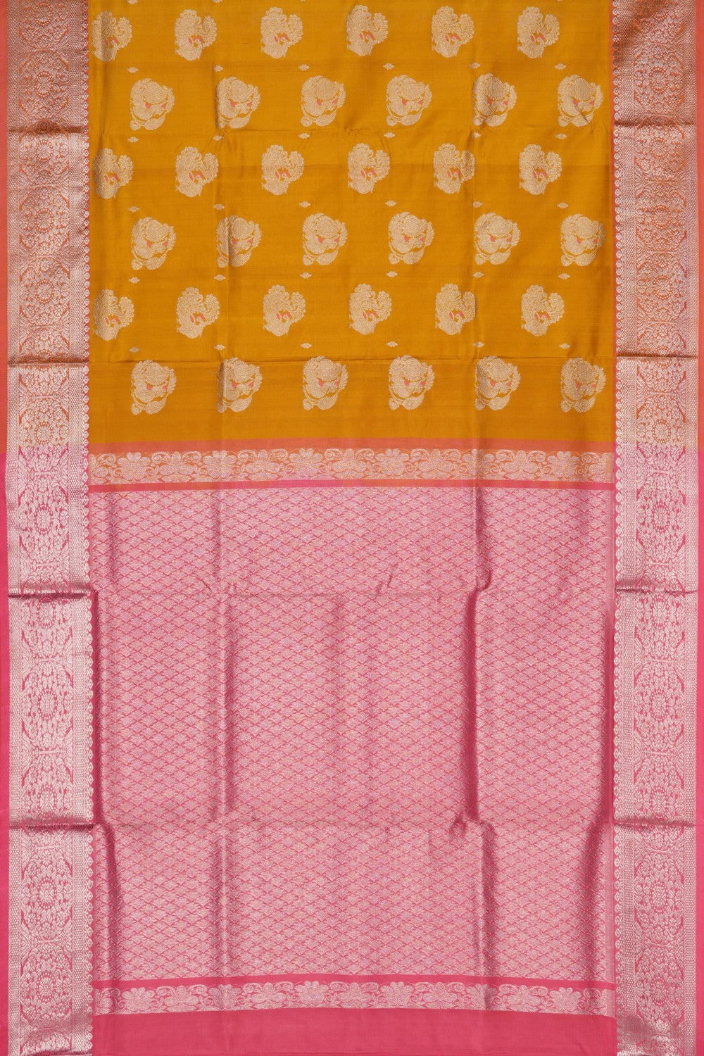 Venkatagiri Silk Mustard Saree