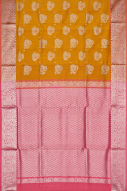 Image of Venkatagiri Silk Mustard Saree
