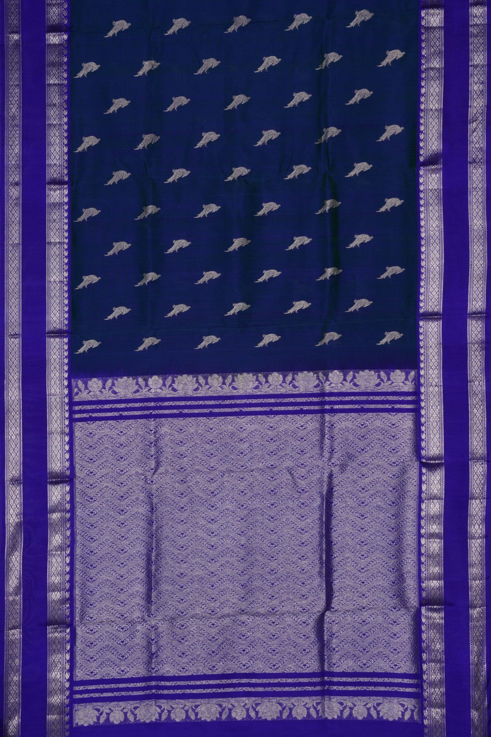 Venkatagiri Silk Peacock Blue Saree
