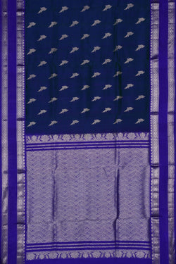 Image of Venkatagiri Silk Peacock Blue Saree