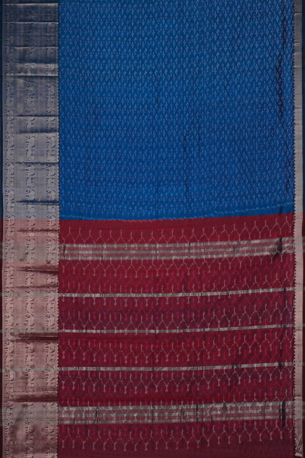 Image of Mangalgiri Silk Blue Saree