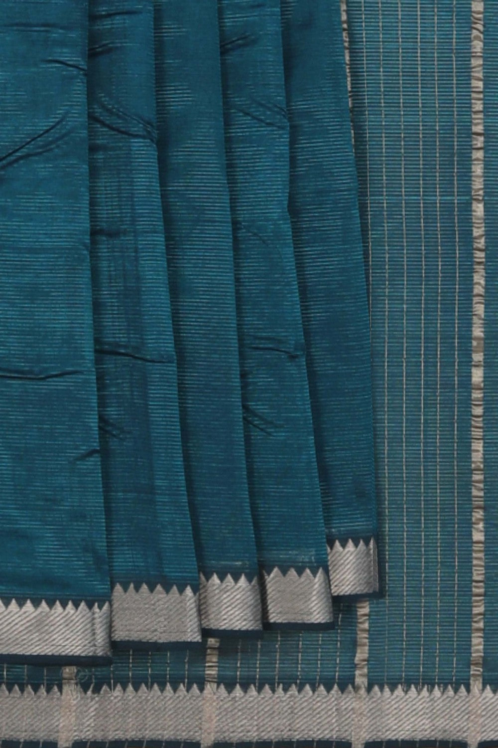 Mangalgiri Silk Peacock Blue Saree