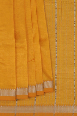 Image of Mangalgiri Silk Mustard Saree