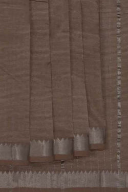 Image of Mangalgiri Silk Brown Saree
