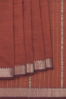 Image of Mangalgiri Silk Earthy Red Saree