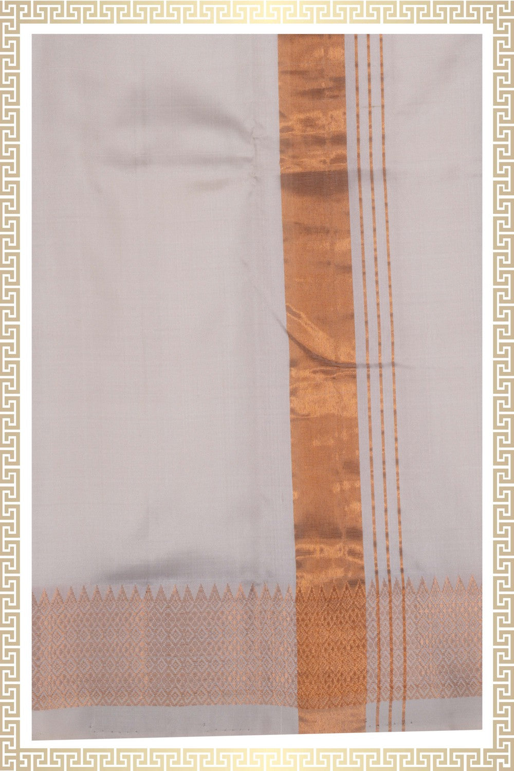 Mangalgiri Silk White Dhoti With Kanduva (8 X 4)