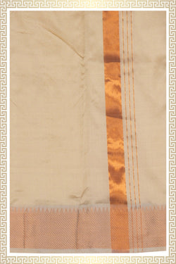 Image of Mangalgiri Silk Cream Dhoti With Kanduva (8 X 4)