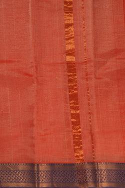 Image of Mangalgiri Silk Peach Dhoti With Kanduva (8 X 4)
