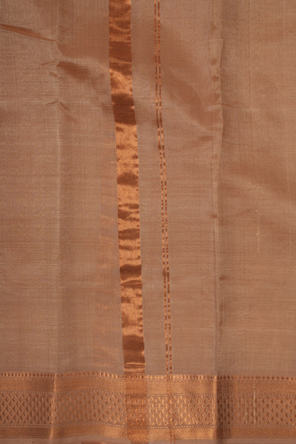 Mangalgiri Silk Beige Dhoti With Kanduva (8 X 4)