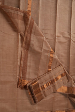 Image of Mangalgiri Silk Beige Dhoti With Kanduva (8 X 4)