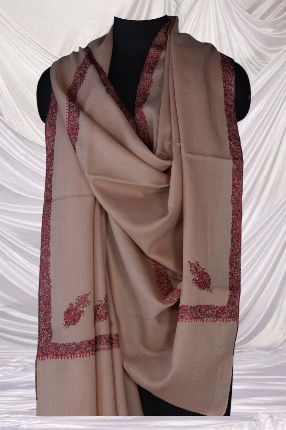 Image of Kashmiri Hand Embroidered Pure Pashmina Stole