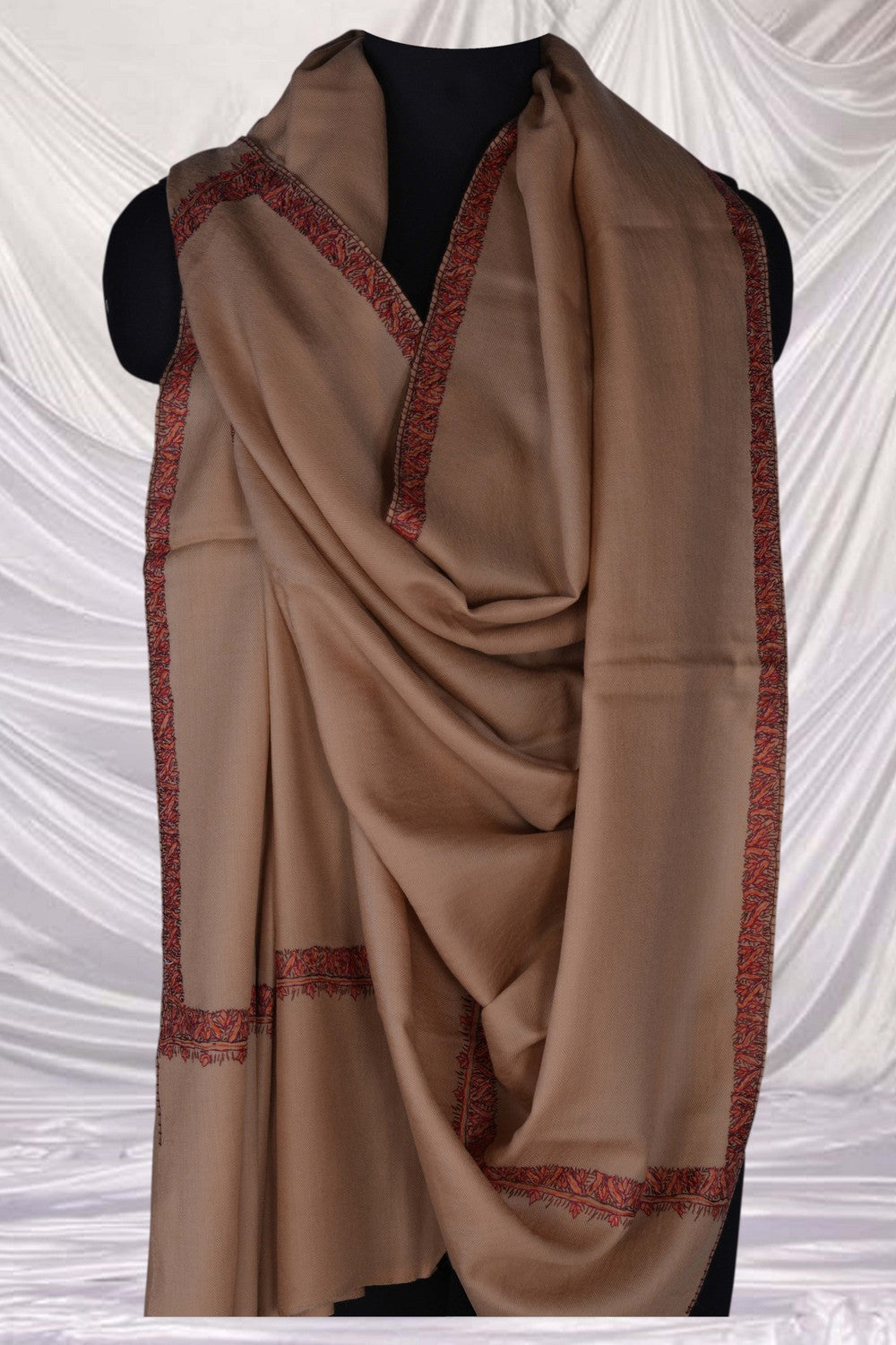 Image of Kashmiri Hand Embroidered Pure Pashmina Stole