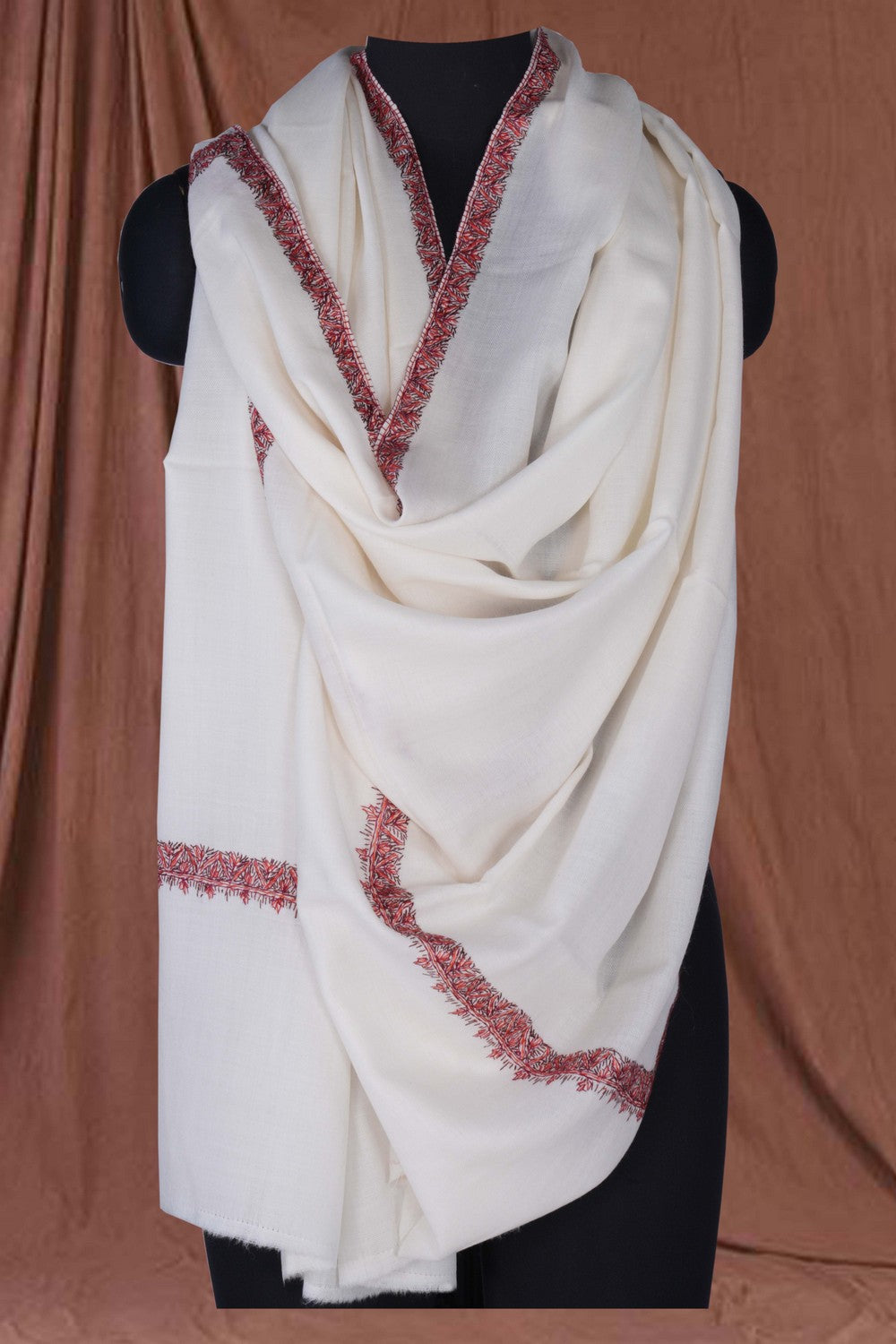 Image of Kashmiri Hand Embroidered Pure Pashmina Stole