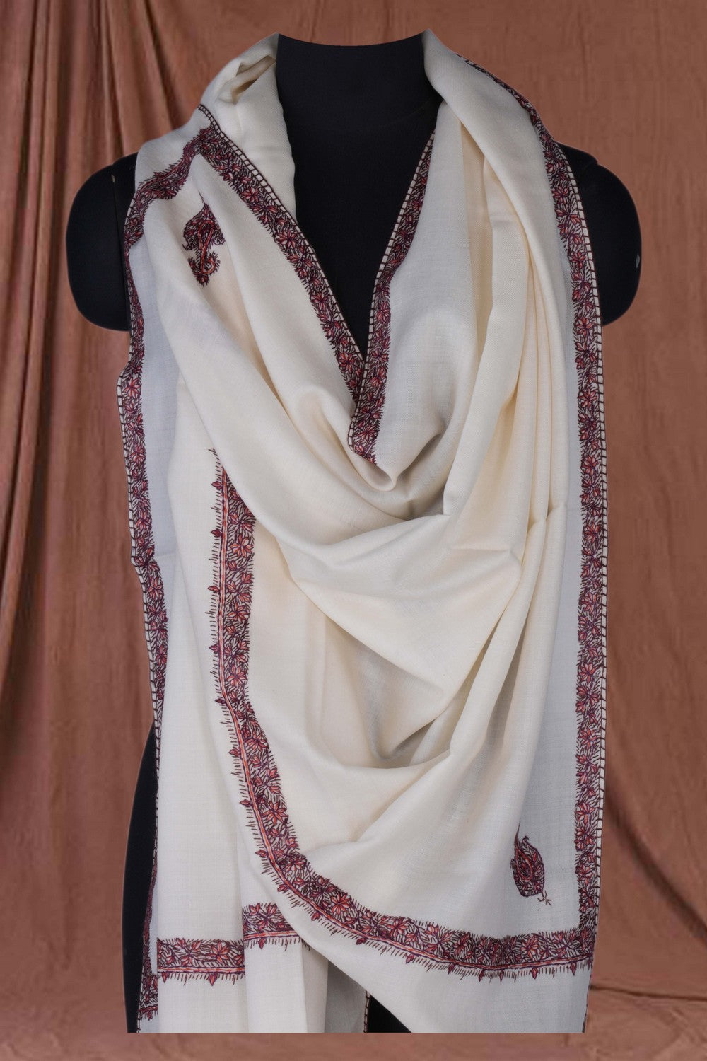 Image of Kashmiri Hand Embroidered Pure Pashmina Stole