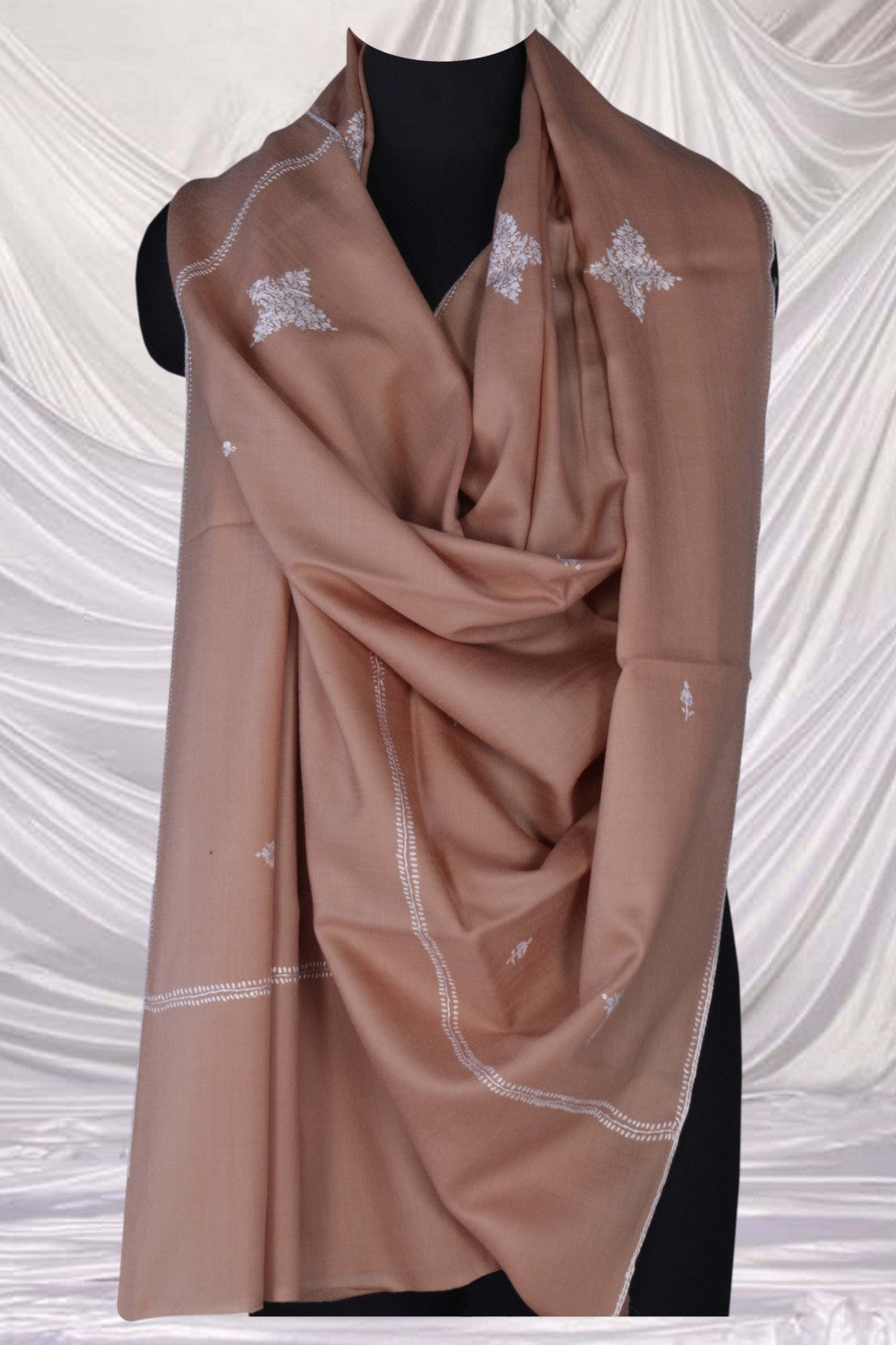 Image of Kashmiri Hand Embroidered Pure Pashmina Stole