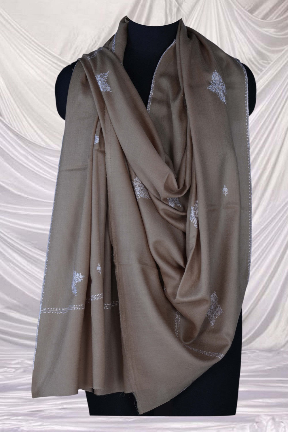 Image of Kashmiri Hand Embroidered Pure Pashmina Stole