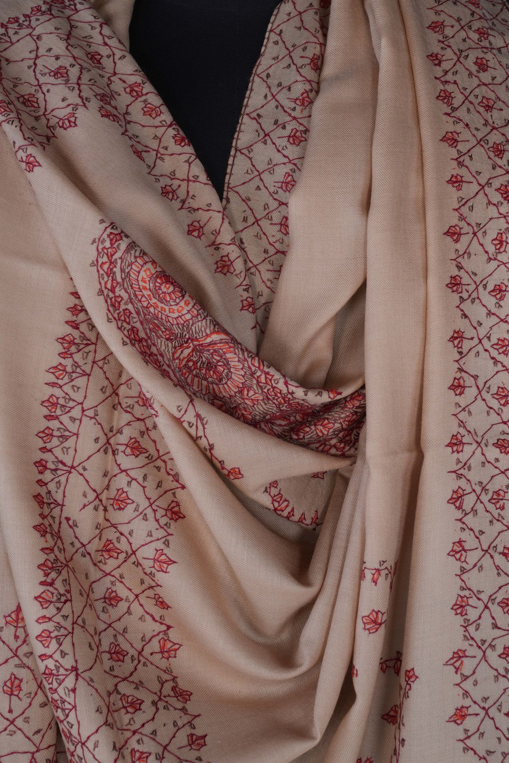 Image of Kashmiri Hand Embroidered Pure Pashmina Stole