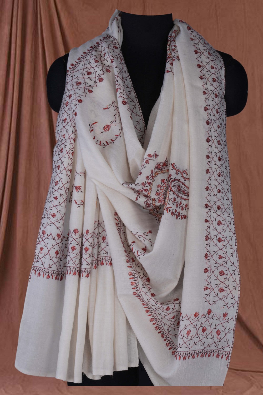 Image of Kashmiri Hand Embroidered Pure Pashmina Stole