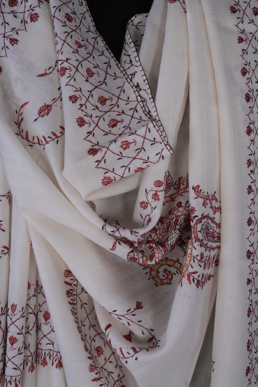 Image of Kashmiri Hand Embroidered Pure Pashmina Stole