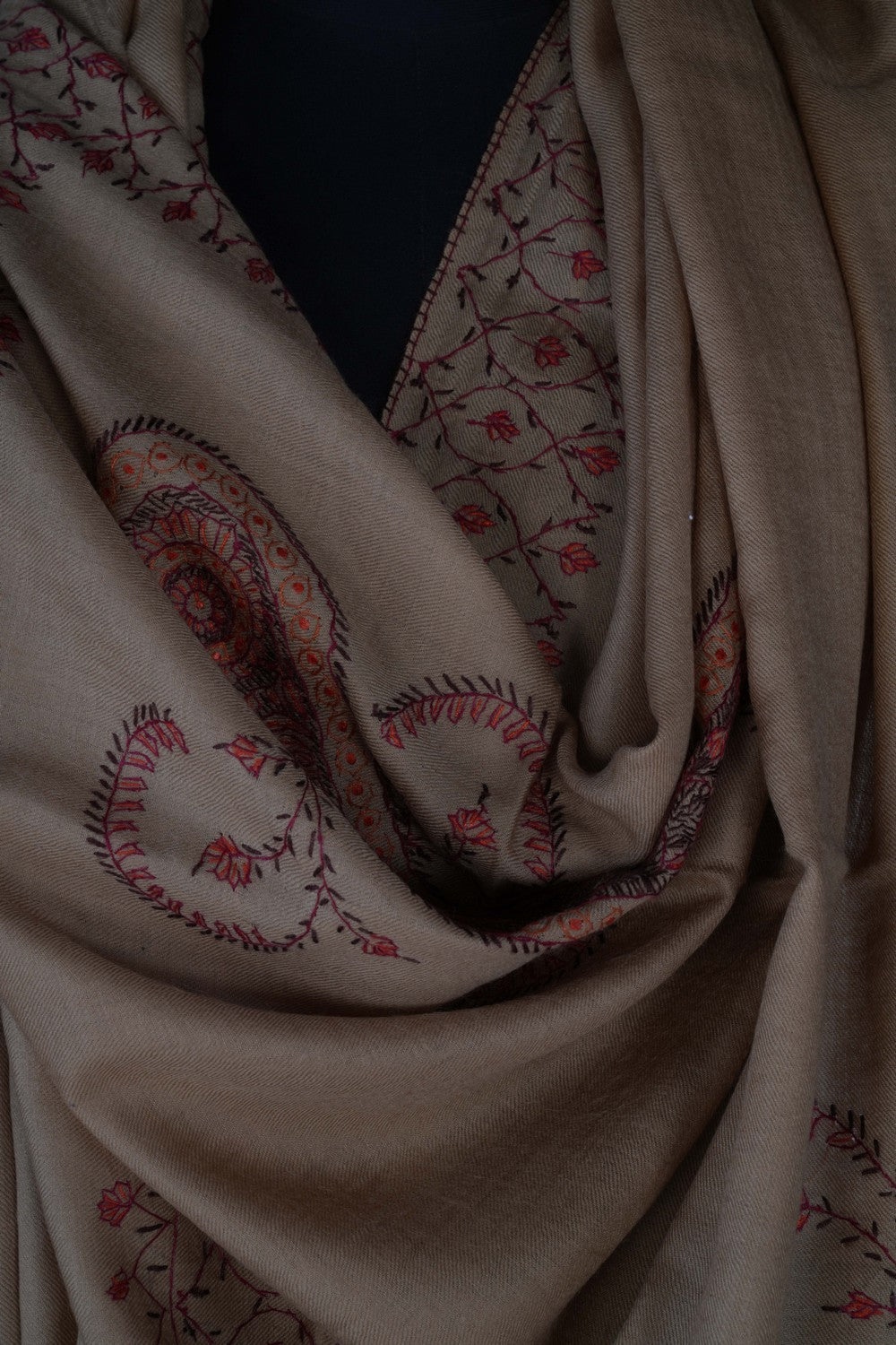 Image of Kashmiri Hand Embroidered Pure Pashmina Stole