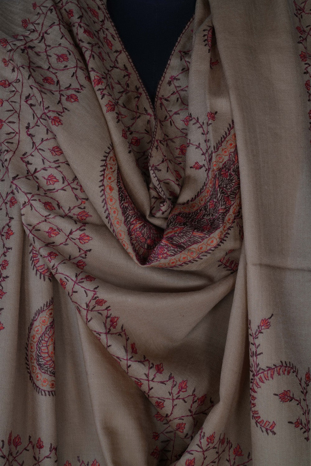 Image of Kashmiri Hand Embroidered Pure Pashmina Stole