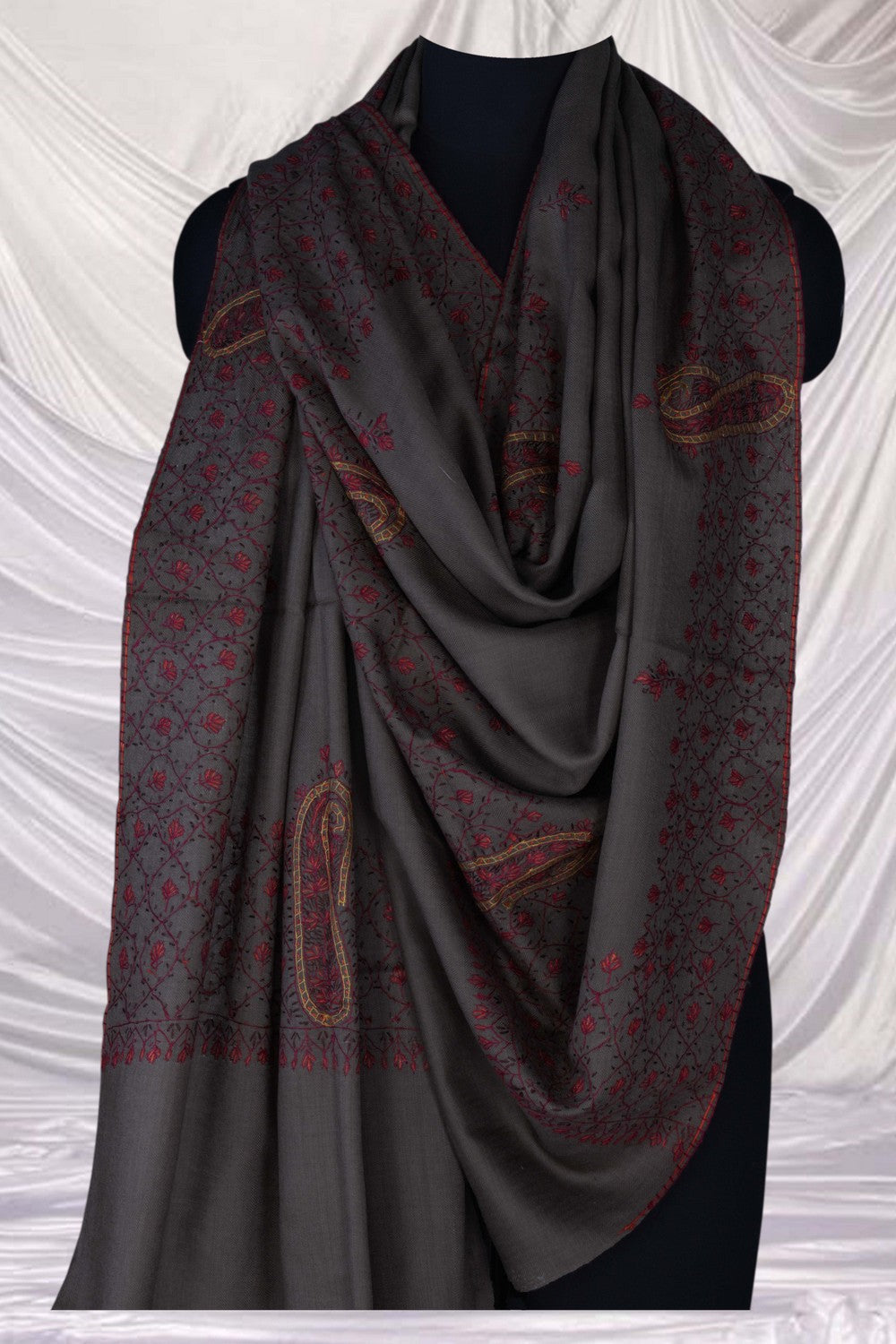 Image of Kashmiri Hand Embroidered Pure Pashmina Stole