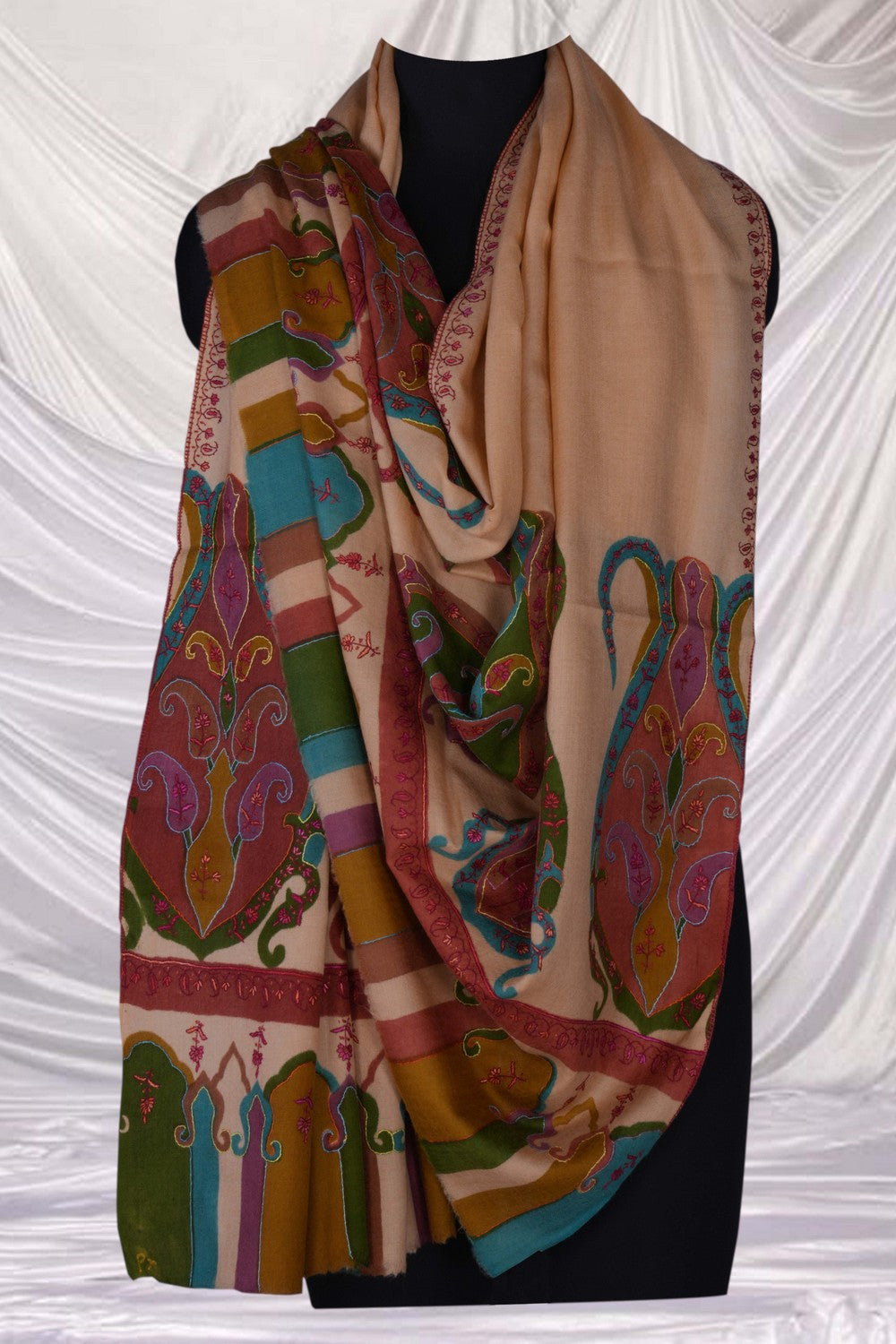 Image of Kashmiri Hand Embroidered Pure Pashmina Stole