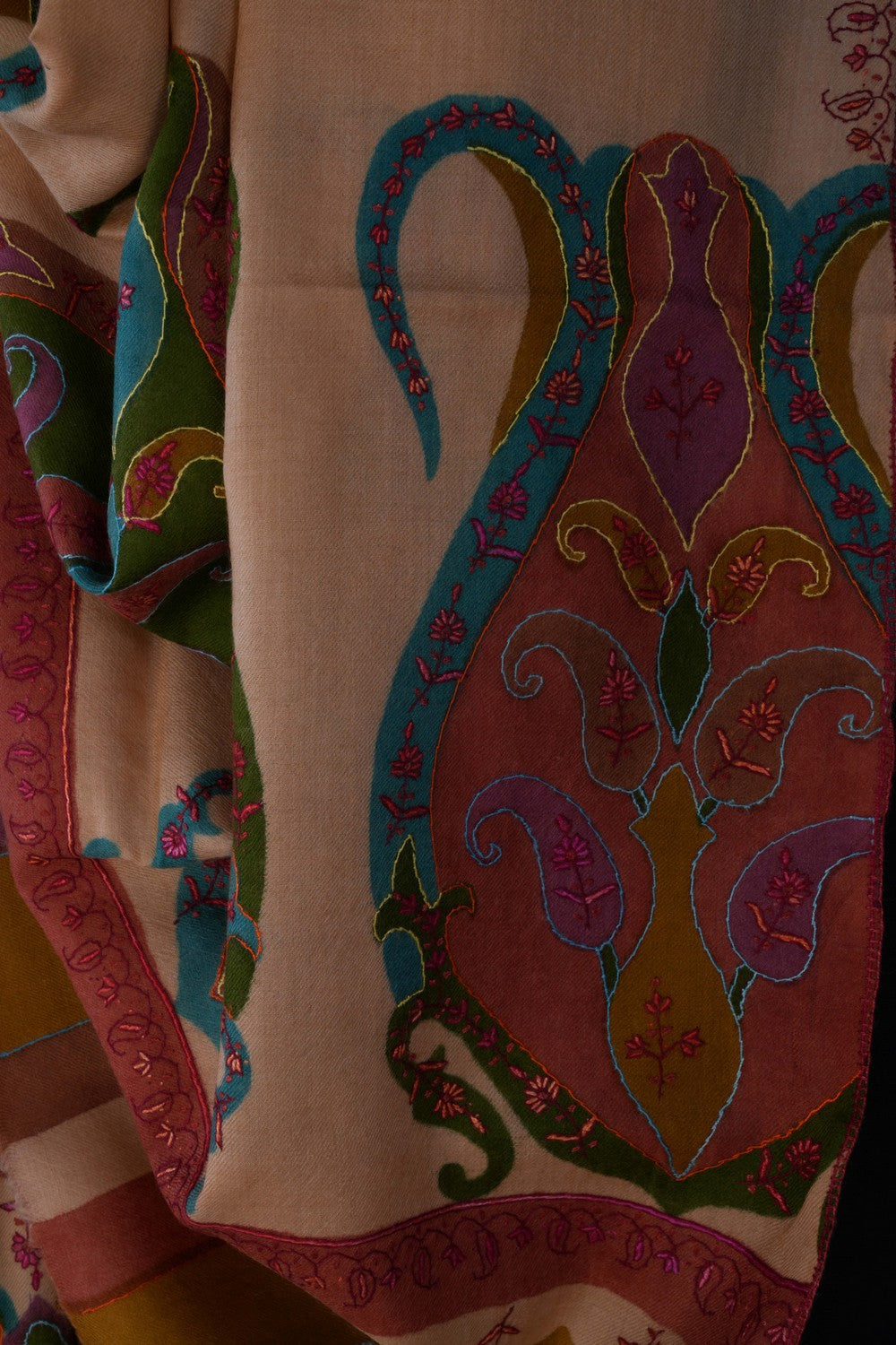 Image of Kashmiri Hand Embroidered Pure Pashmina Stole