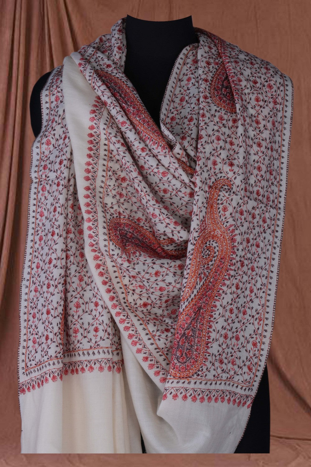 Image of Kashmiri Hand Embroidered Pure Pashmina Stole