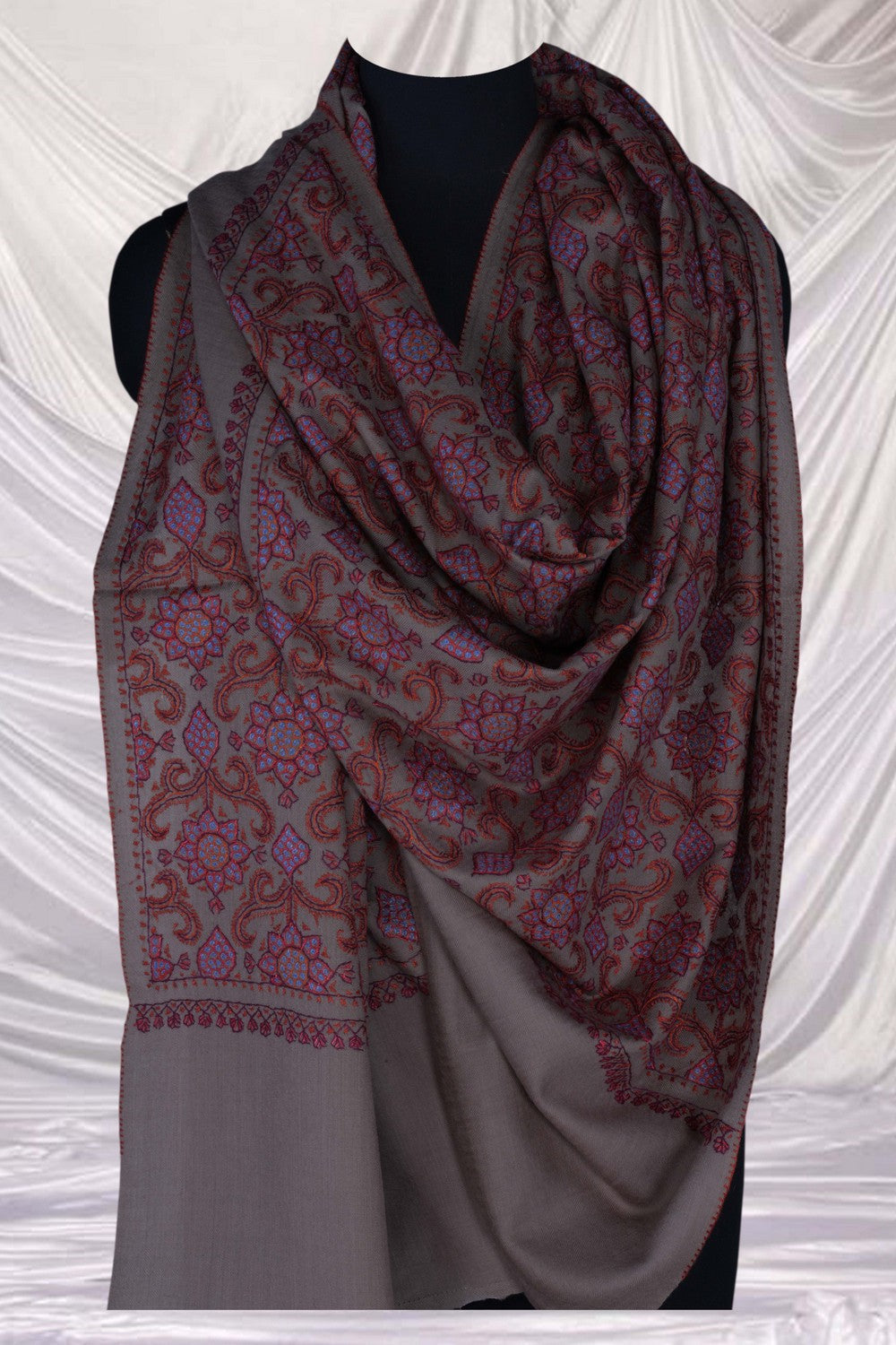 Image of Kashmiri Hand Embroidered Pure Pashmina Stole