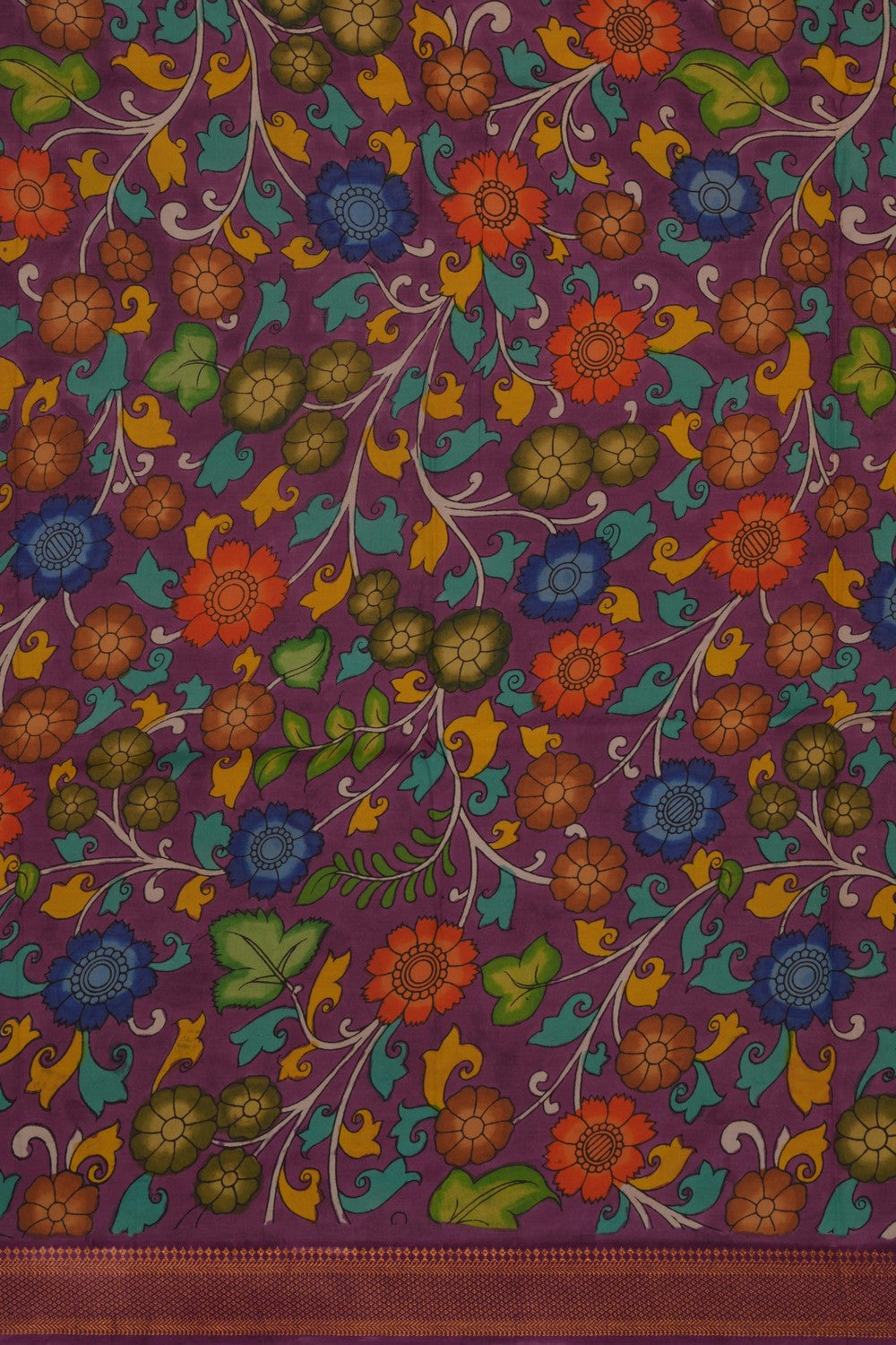 Kalamkari Yellow Saree