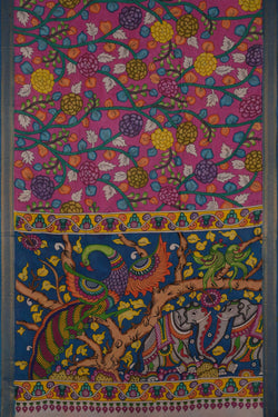 Image of Kalamkari Pink Saree
