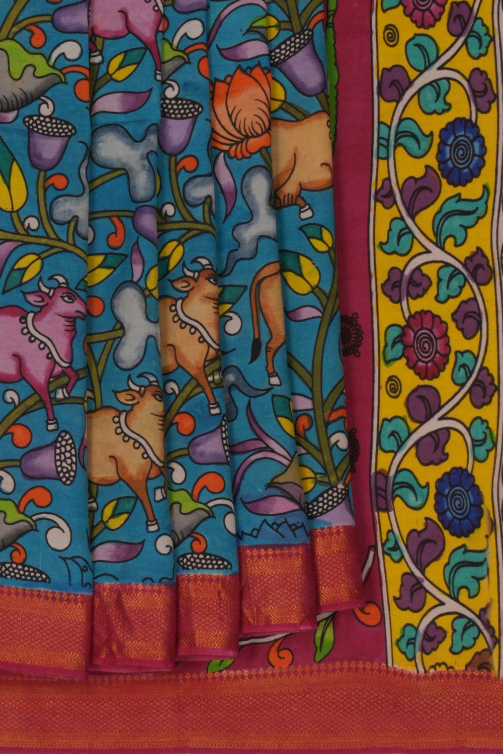 Kalamkari Blue Saree