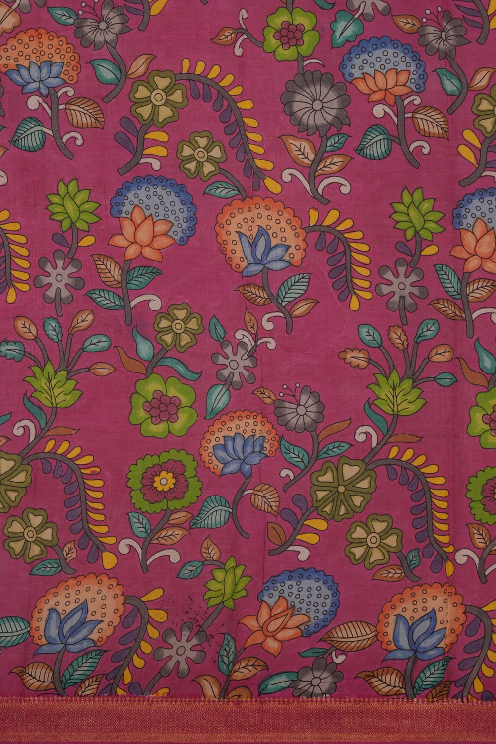 Kalamkari Fish Printed Saree