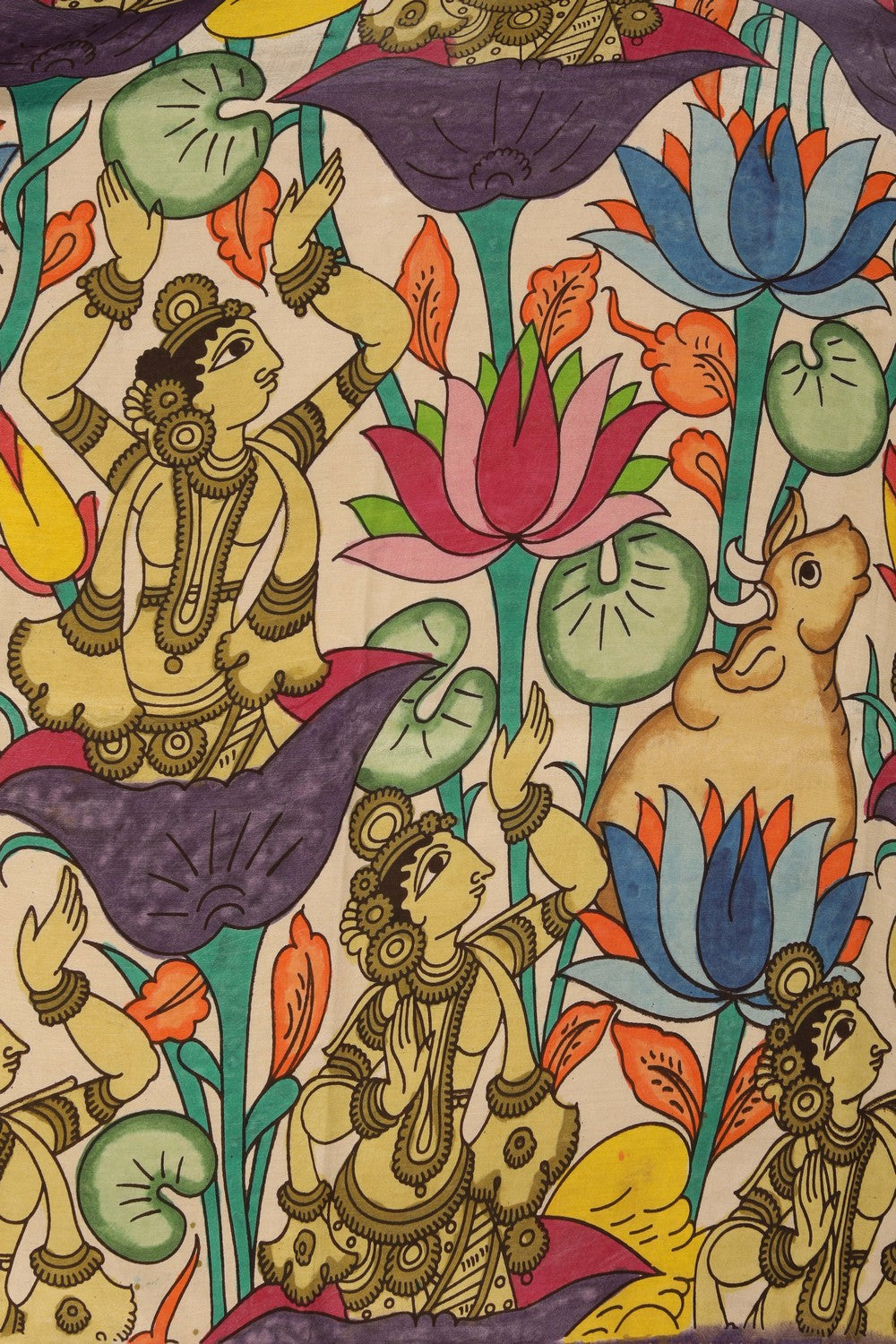 Image of Kalamkari Multi-Colour Saree