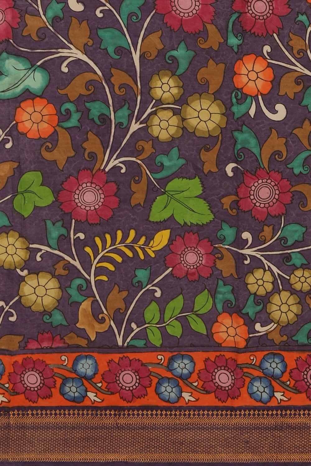 Image of Kalamkari Multi-Colour Saree