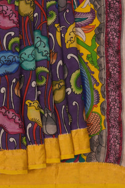 Image of Kalamkari Purple Saree