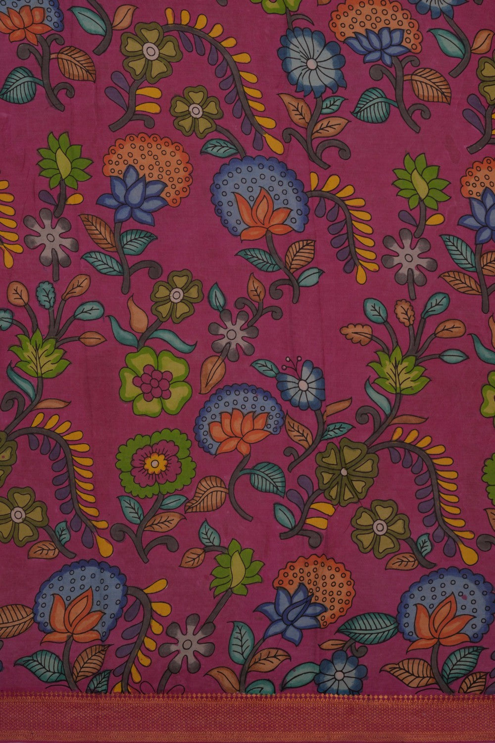 Image of Kalamkari Fish Printed Saree
