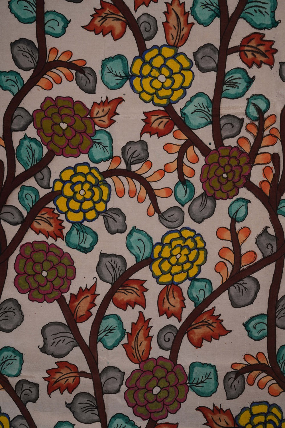 Image of Kalamkari Multi-Colour Saree