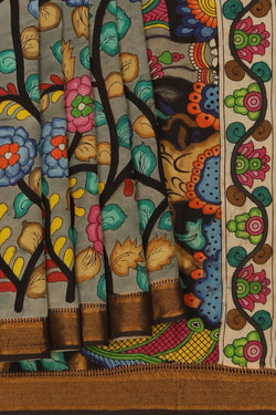 Image of Kalamkari Multi-Colour Saree