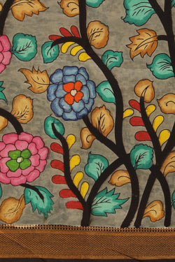 Image of Kalamkari Multi-Colour Saree